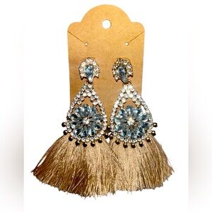 Elegant Gold and Silver Tassel Earrings
